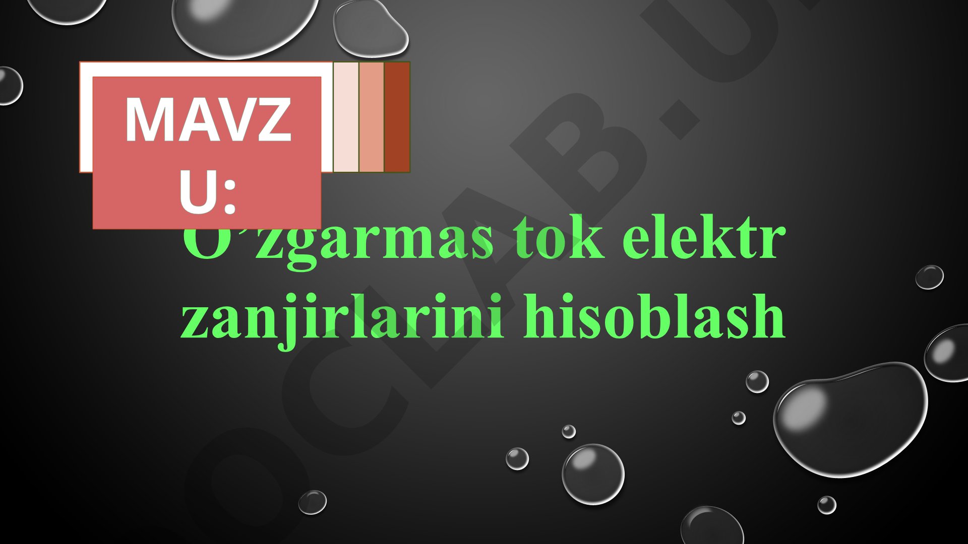 O’zgarmas tok tushunchasi