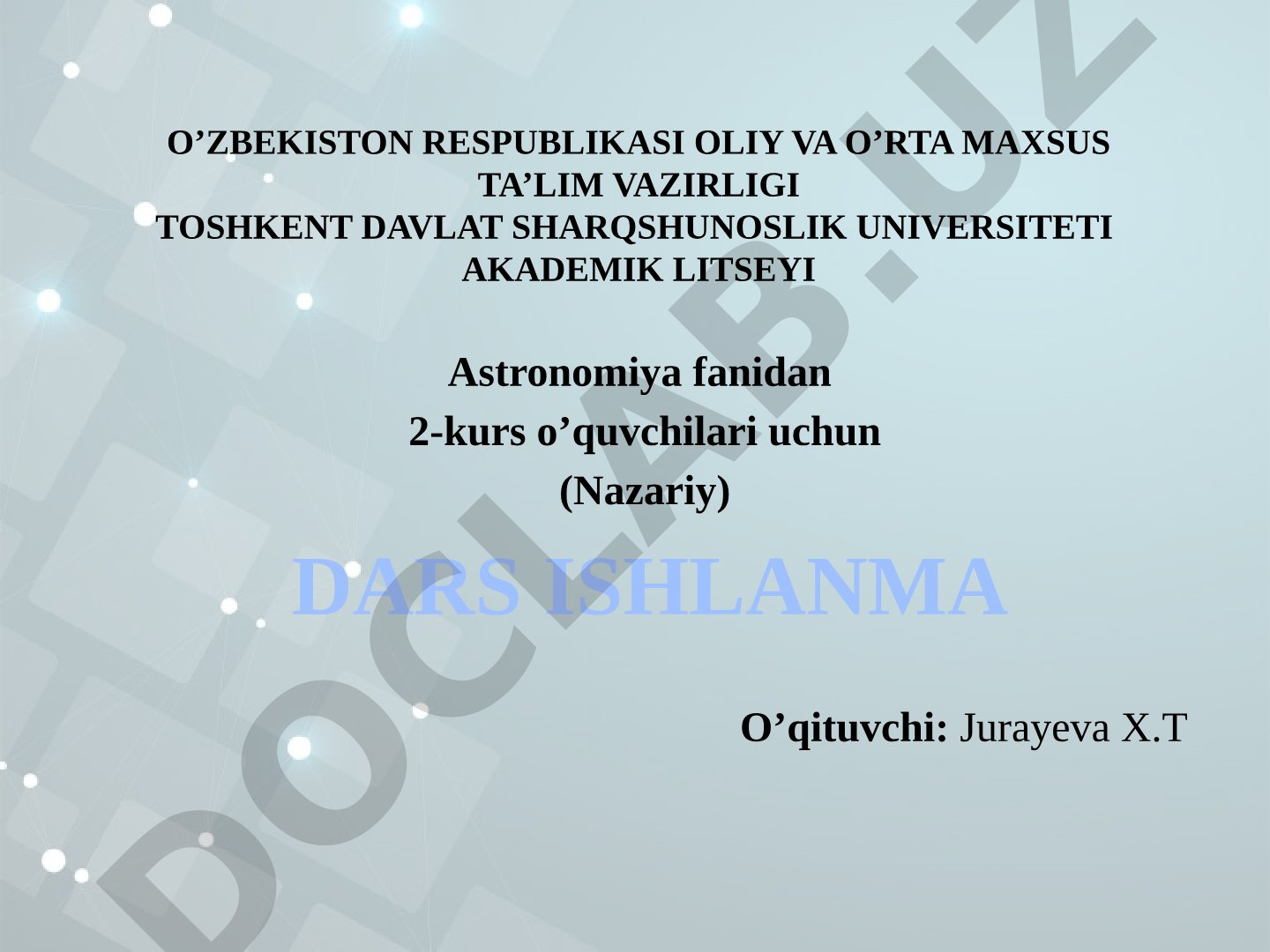 Astronomiyada uzunlik o'lchov birliklari. Ikki jism massasi. Kosmik tezliklar