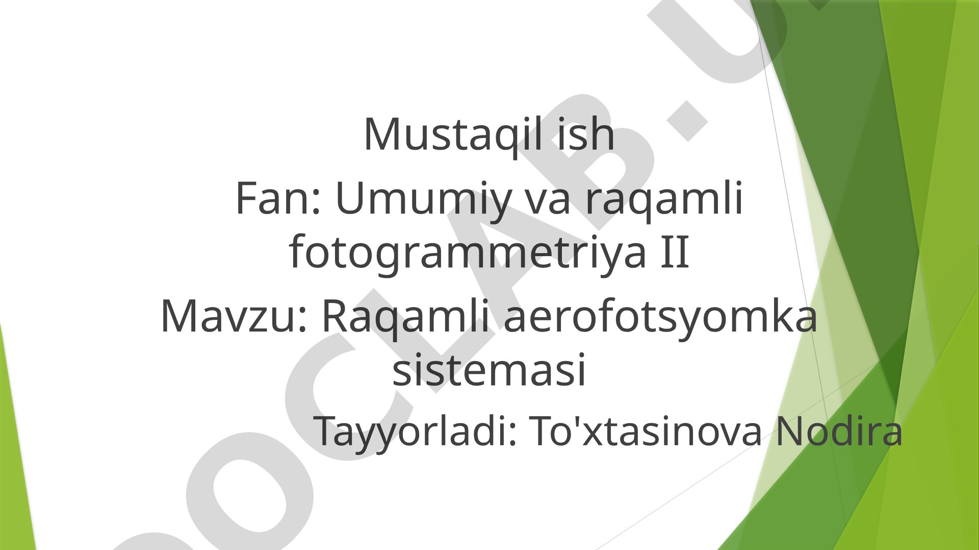 Raqamli aerofotsyomka sistemasi