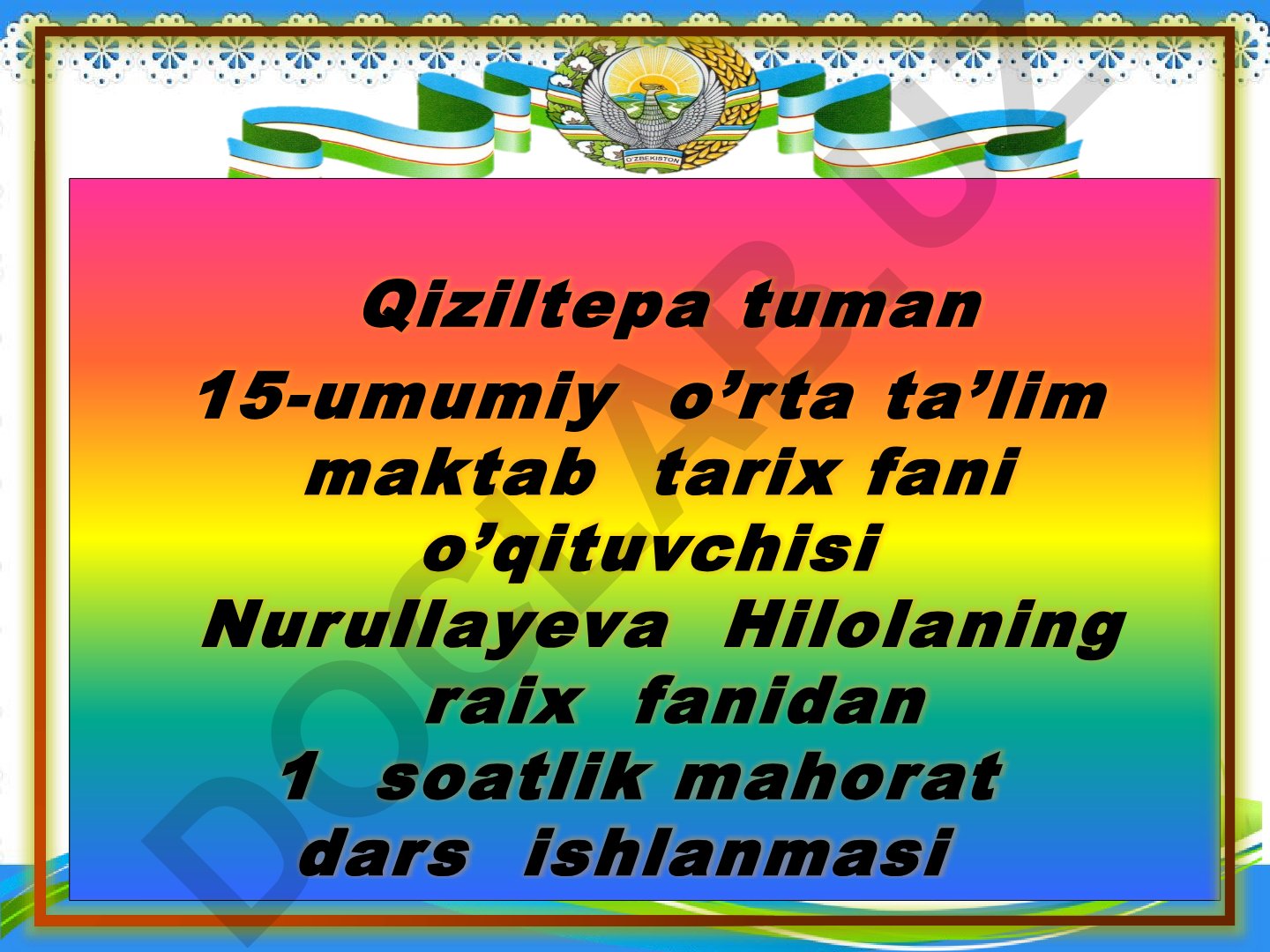 Qadimgi Rim madaniyati haqida dars ishlanmasi