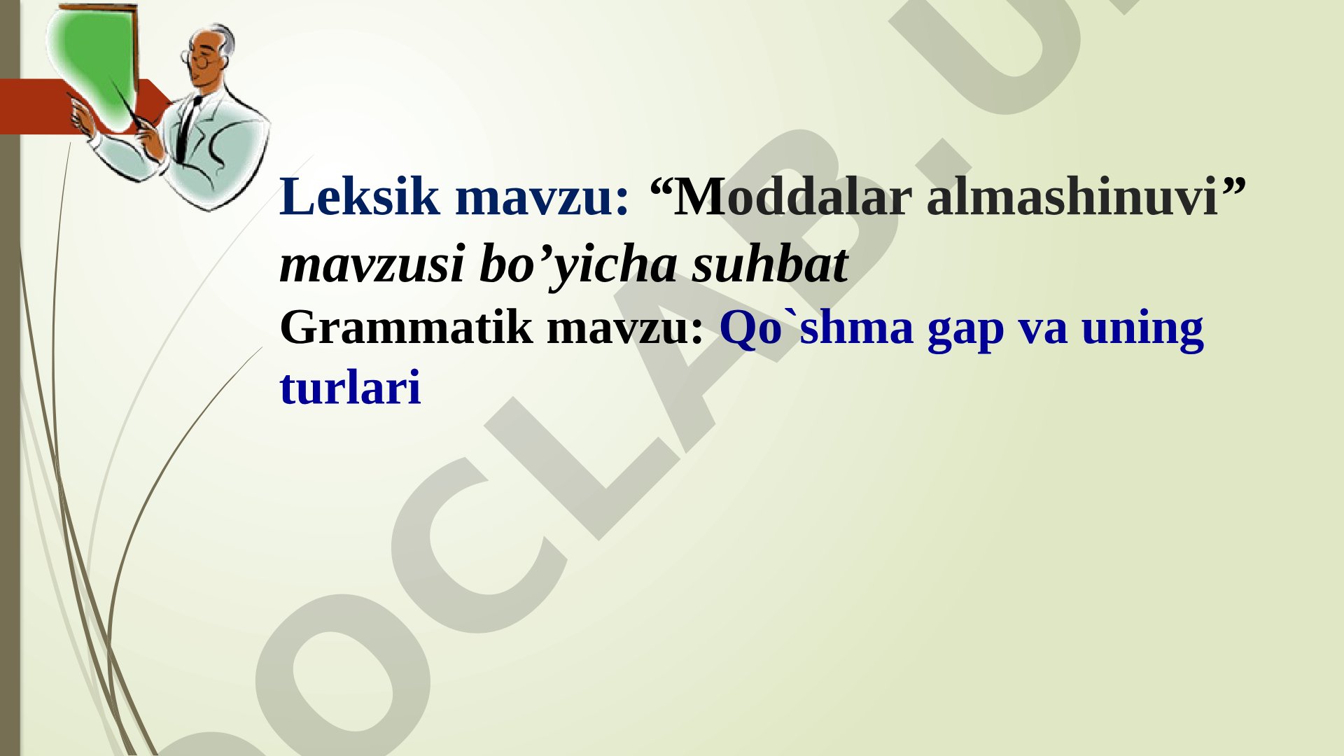 Moddalar almashinuvi mavzusi bo'yicha suhbat