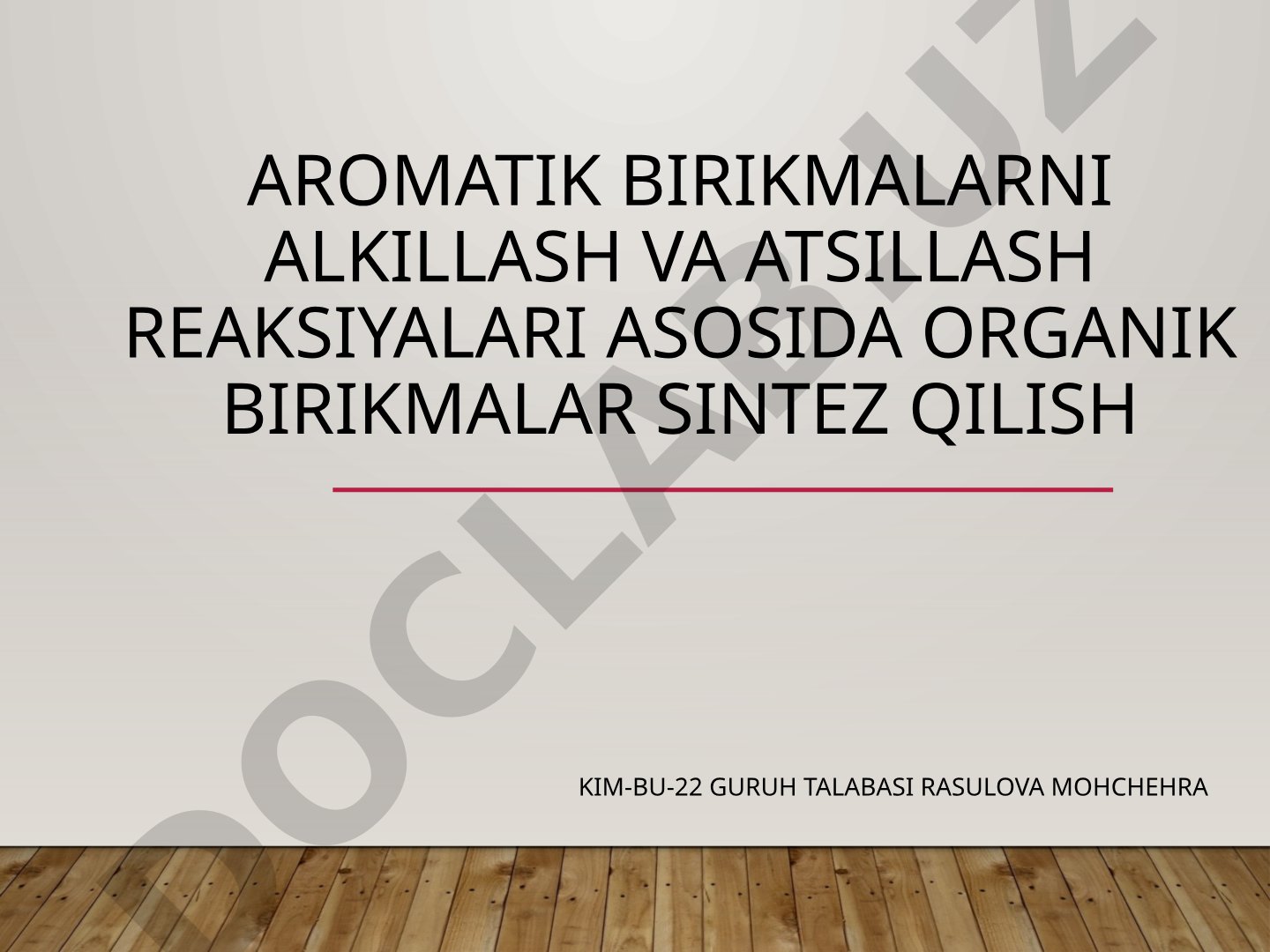 Aromatik birikmalarni alkillash va atsillash reaksiyalari