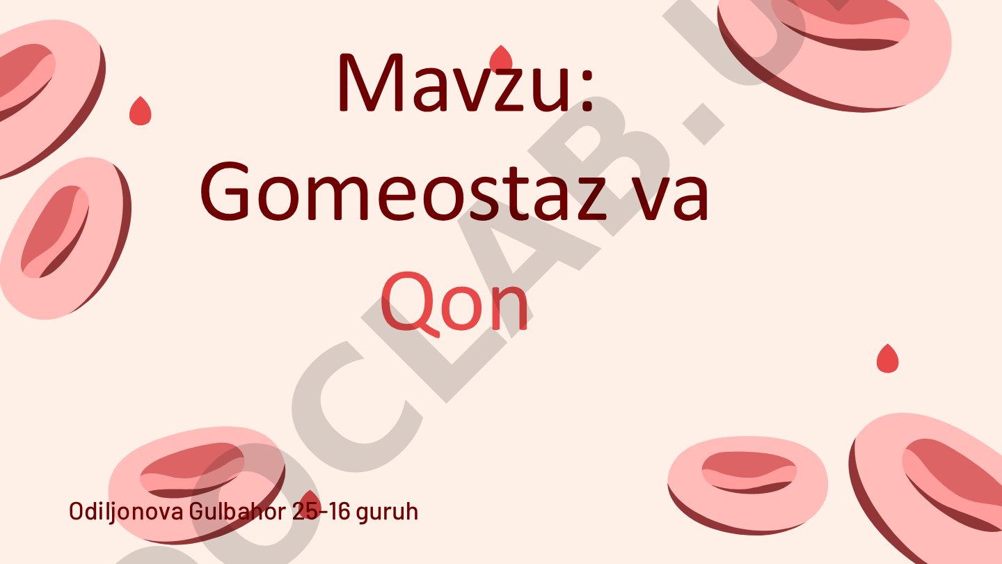 Gomeostaz va Qon
