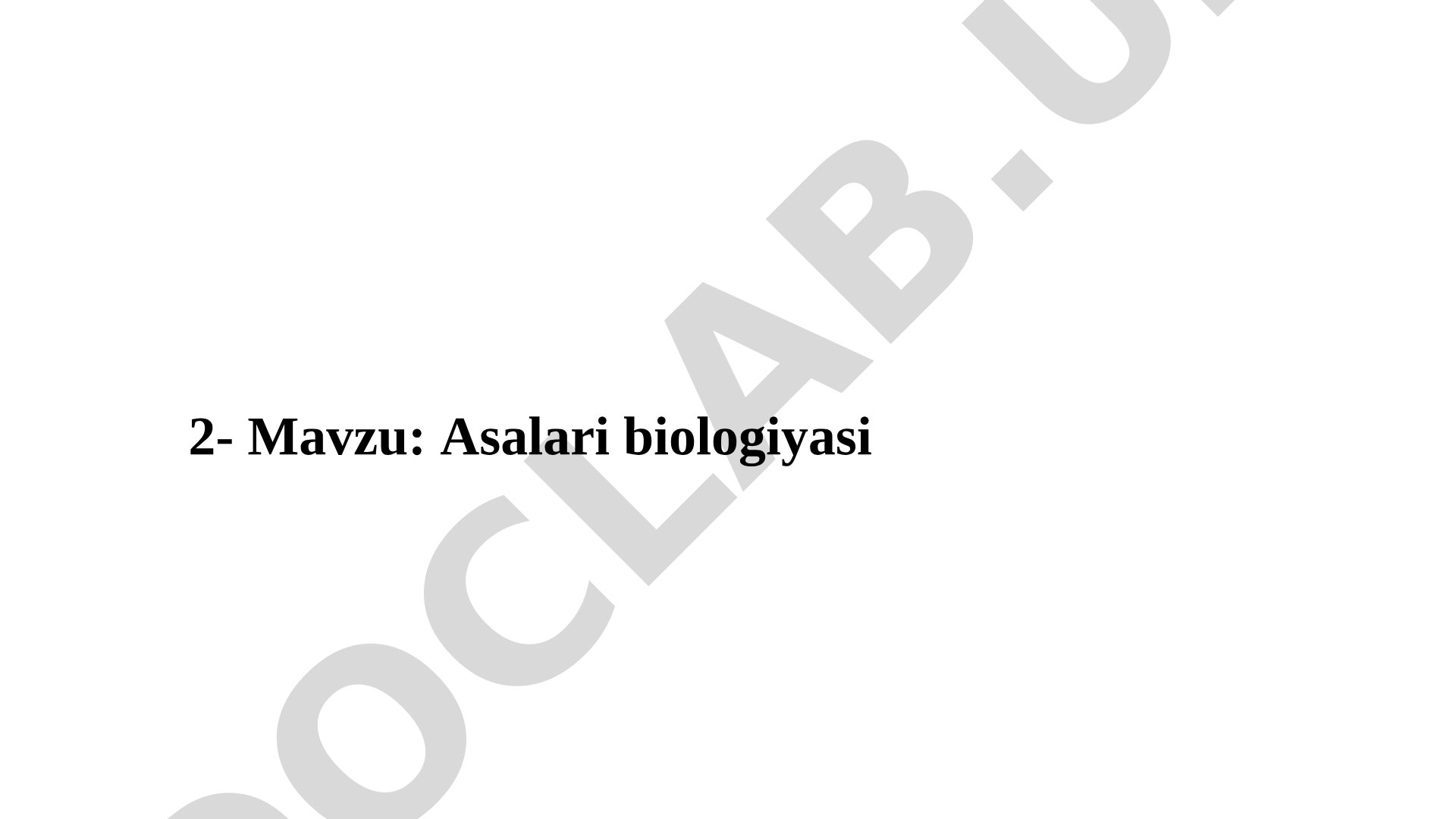 Asalari biologiyasi