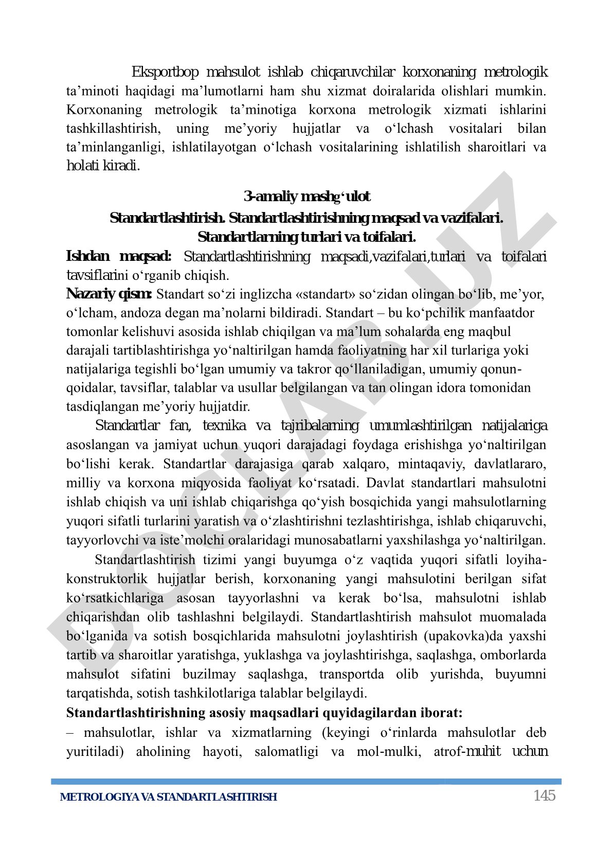 Metrologiya va standartlashtirish