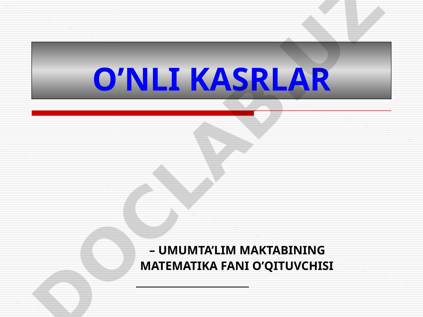O'nli kasrlar