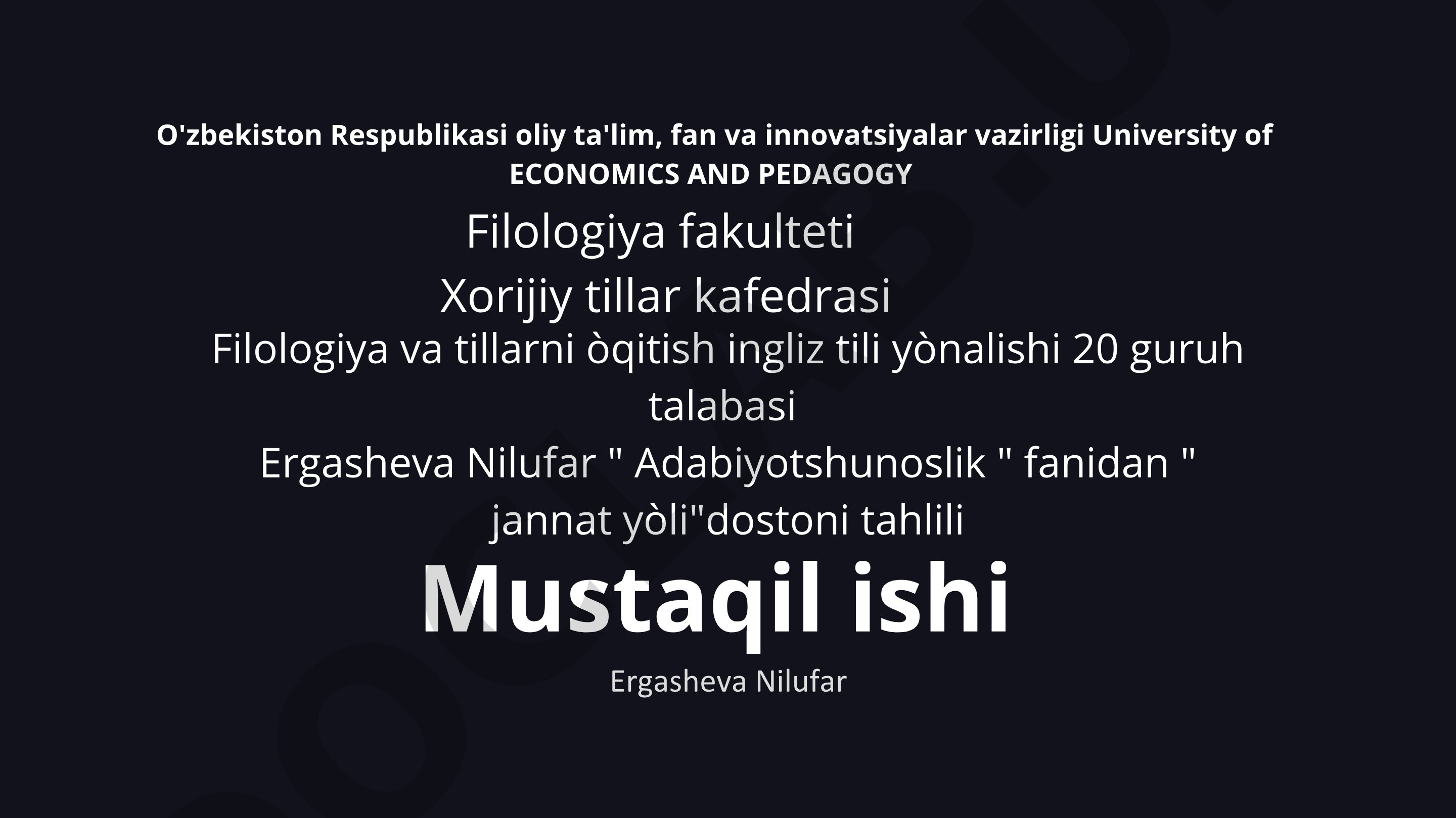 Jannat yòli dostoni tahlili
