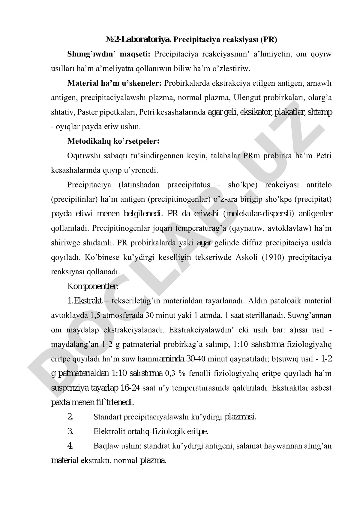 Precipitaciya reaksiyası (PR)