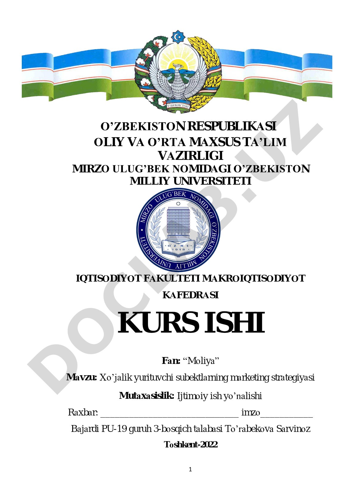 Xо‟jаlik yurituvchi subektlаrning mаrketing strаtegiyаsi