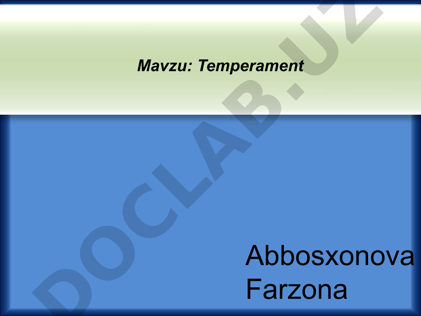 Temperament