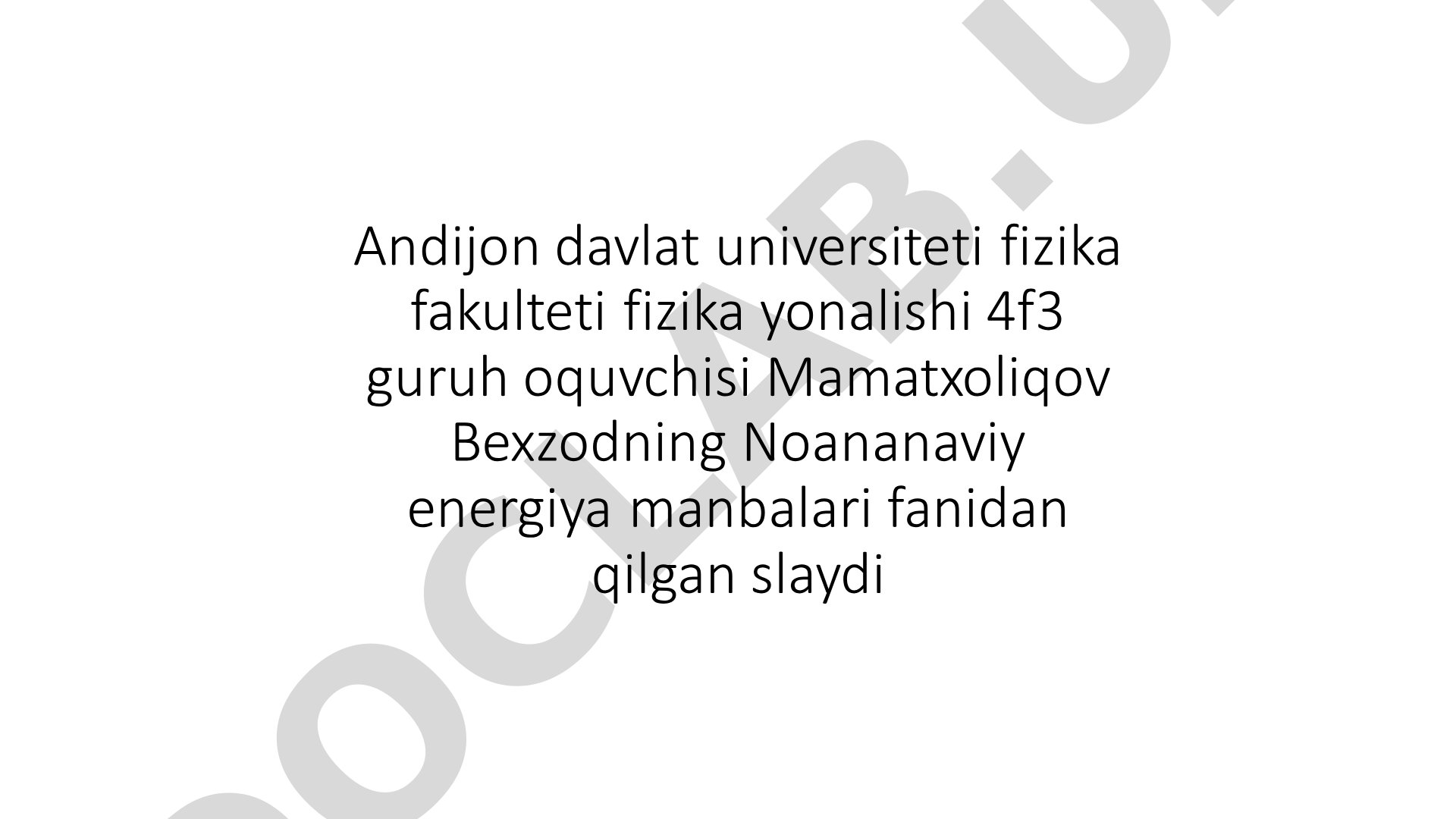 Biomassa, undan energiya olish, afzalliklari va kamchiliklari haqida slayd