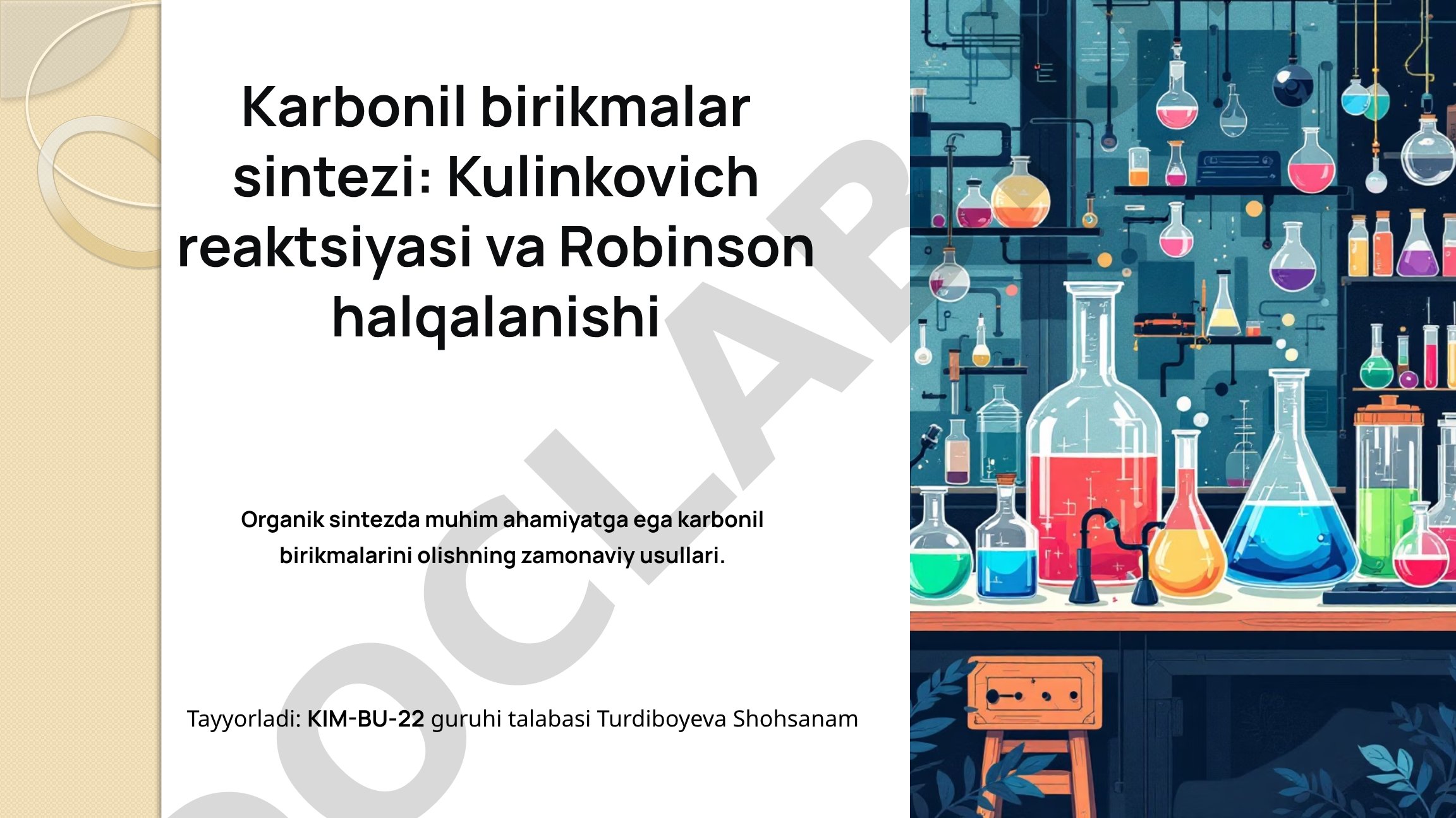 Karbonil birikmalar sintezi: Kulinkovich reaktsiyasi va Robinson halqalanishi