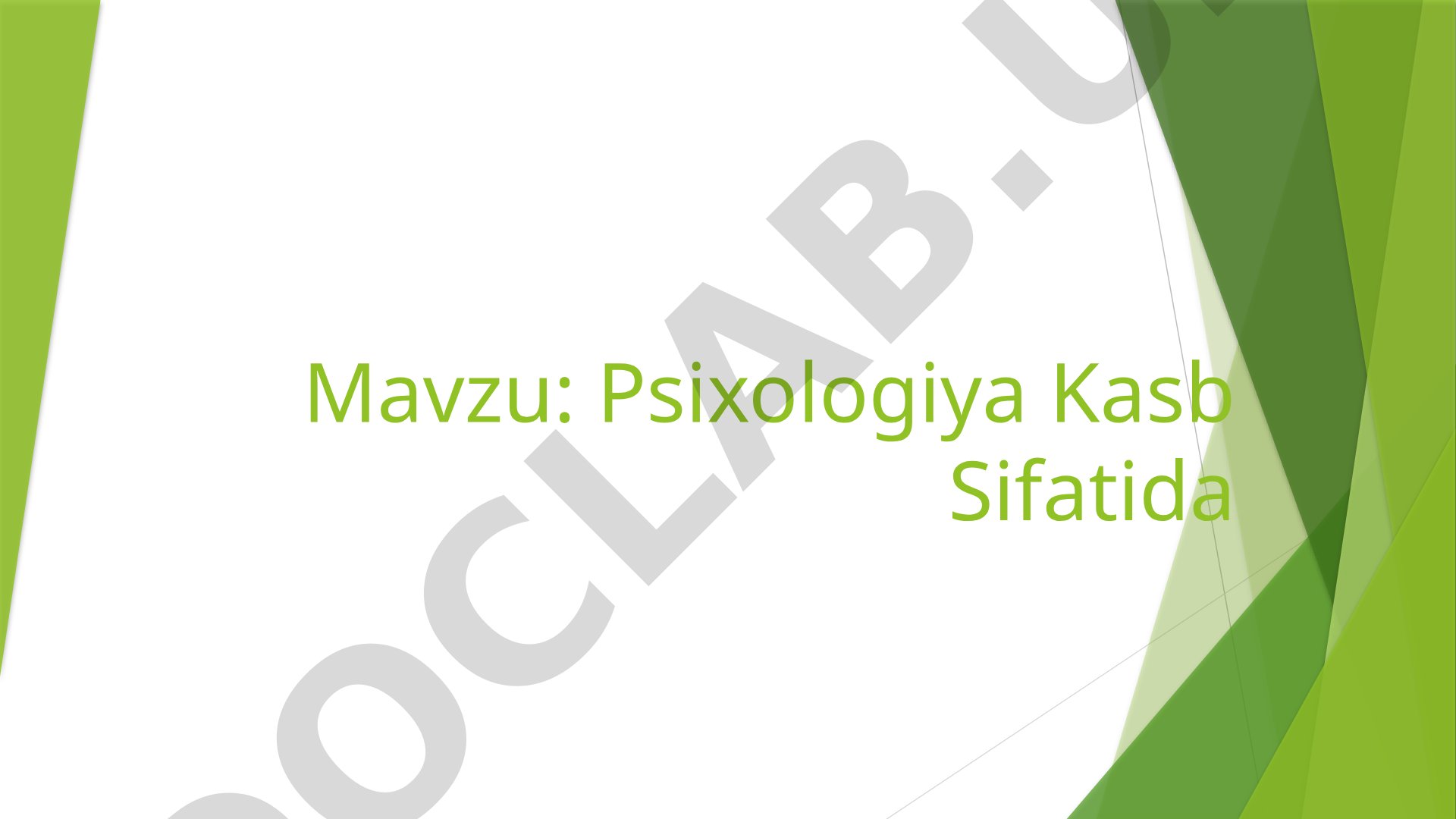Psixologiya kasb sifatida