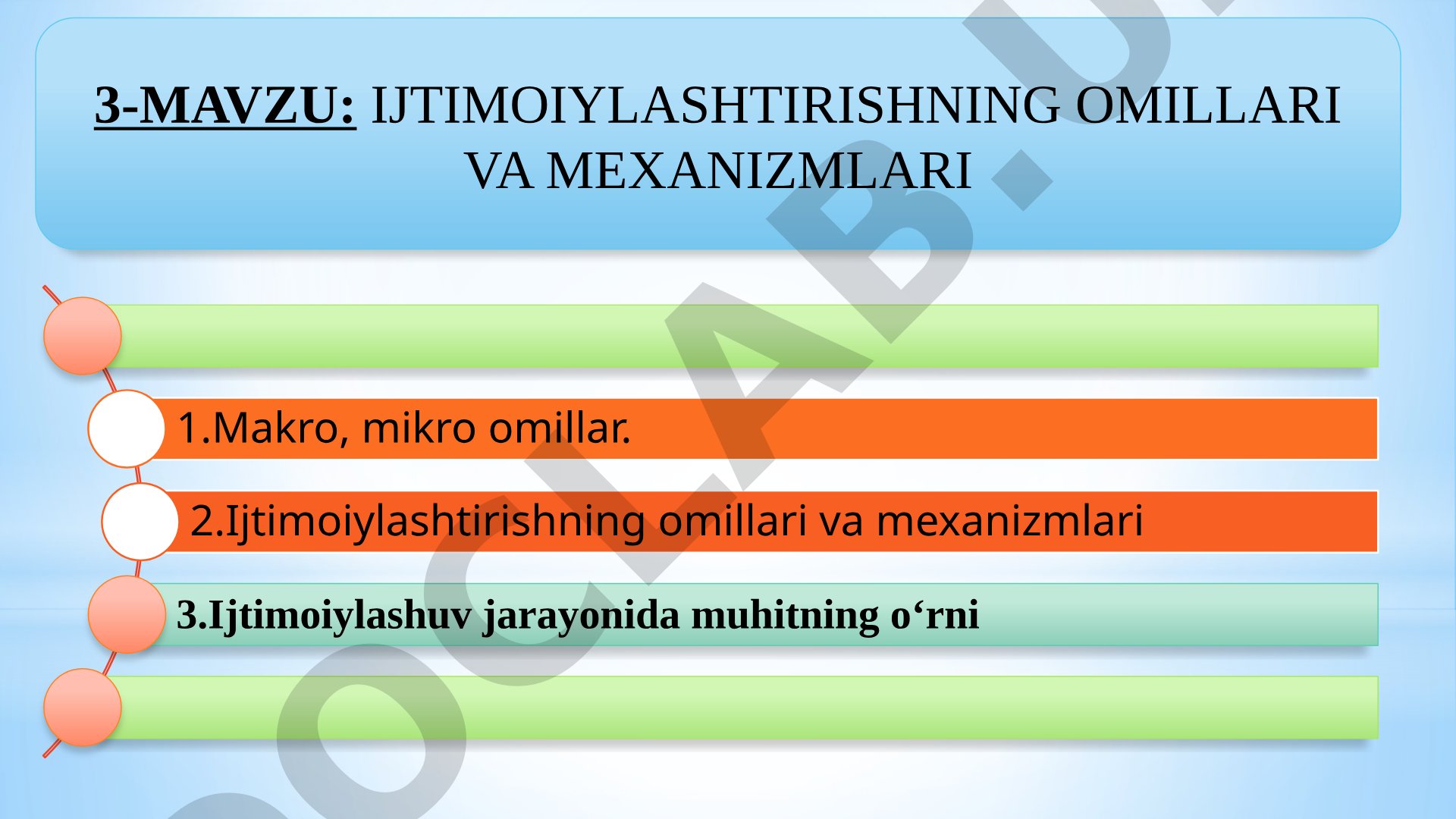Ijtimoiylashtirishning omillari va mexanizmlari