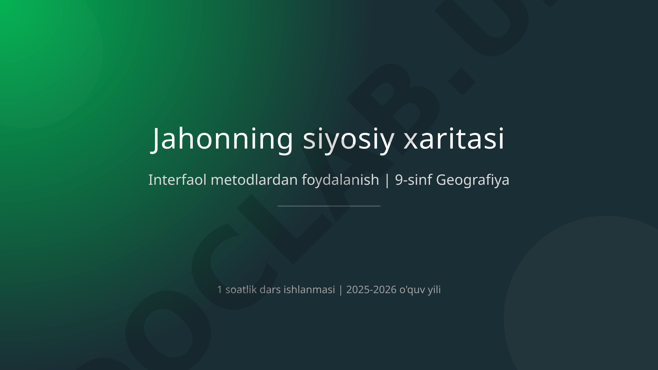 Jahonning siyosiy xaritasi