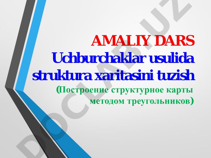 Uchburchaklar usulida struktura xaritasini tuzish