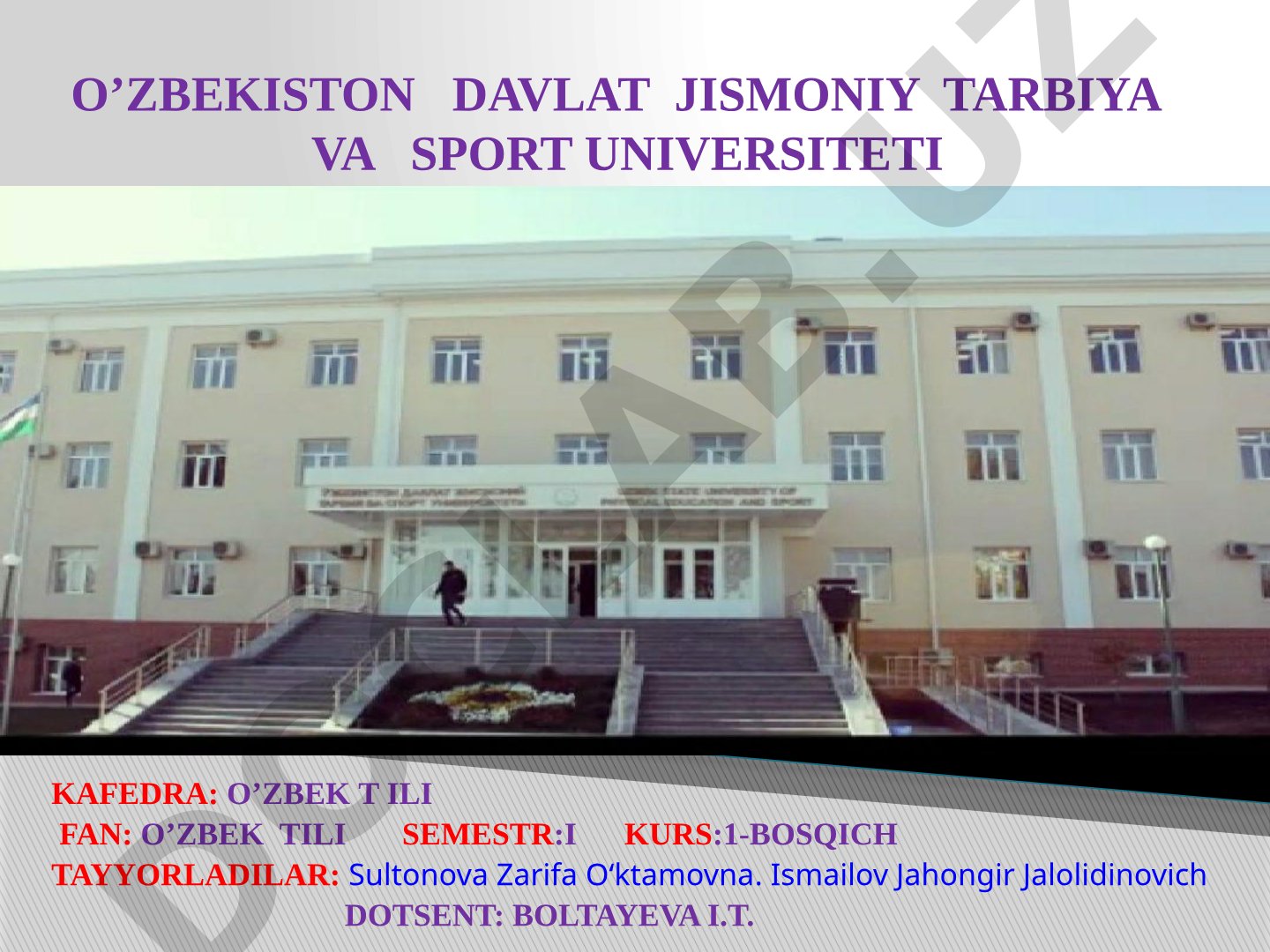 Sport sohasiga oid atamalarning o'ziga xosligi