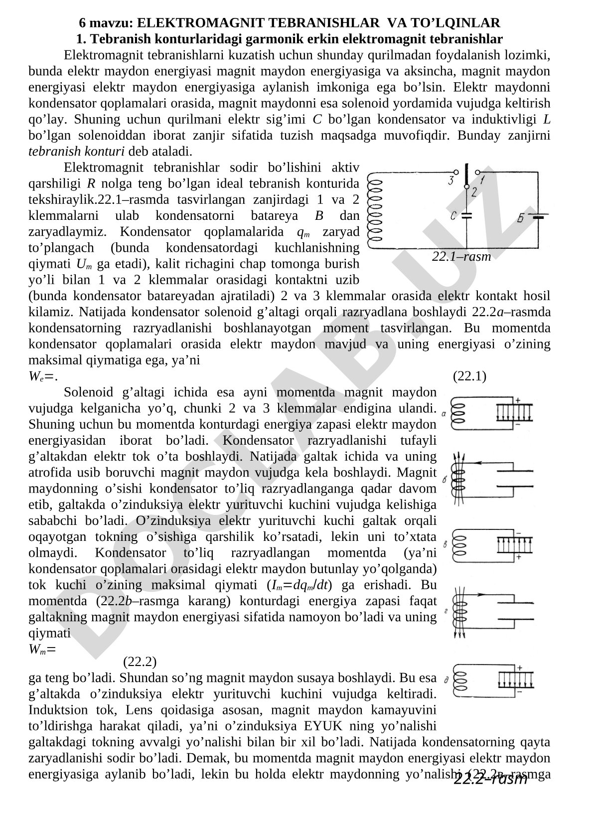 Elektromagnit tebranishlar va to‘lqinlar