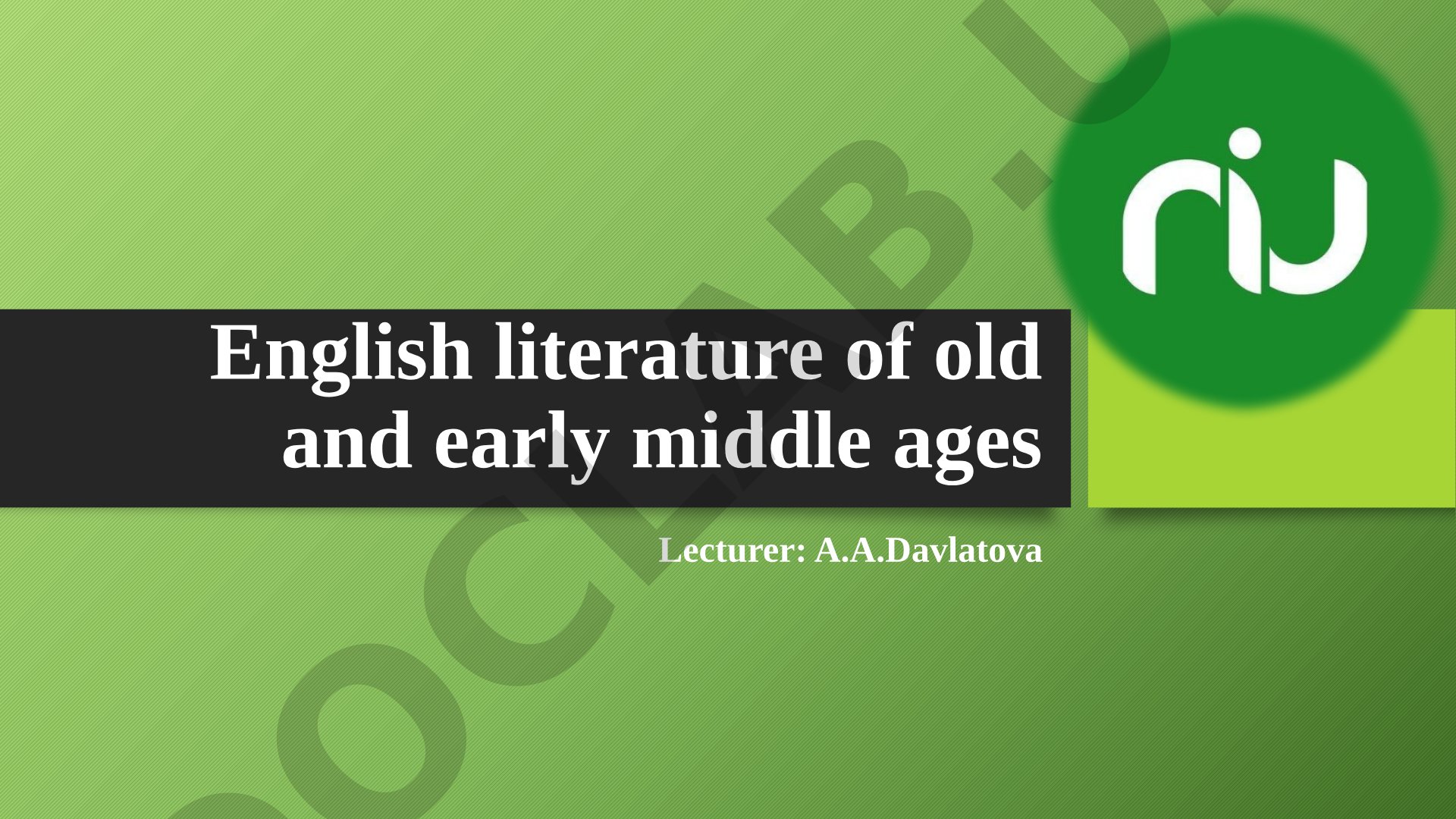 English literature of old and early middle ages