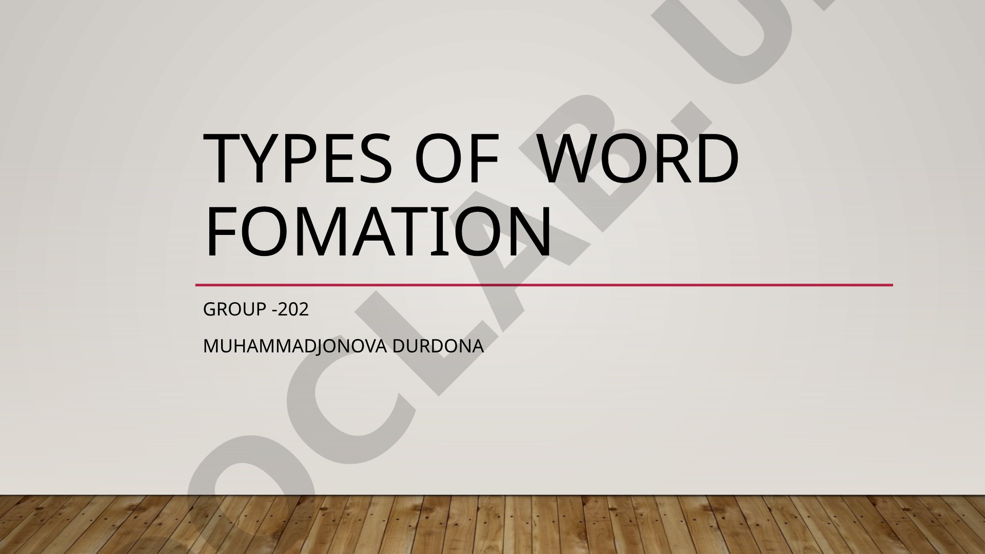 Types of word fomation