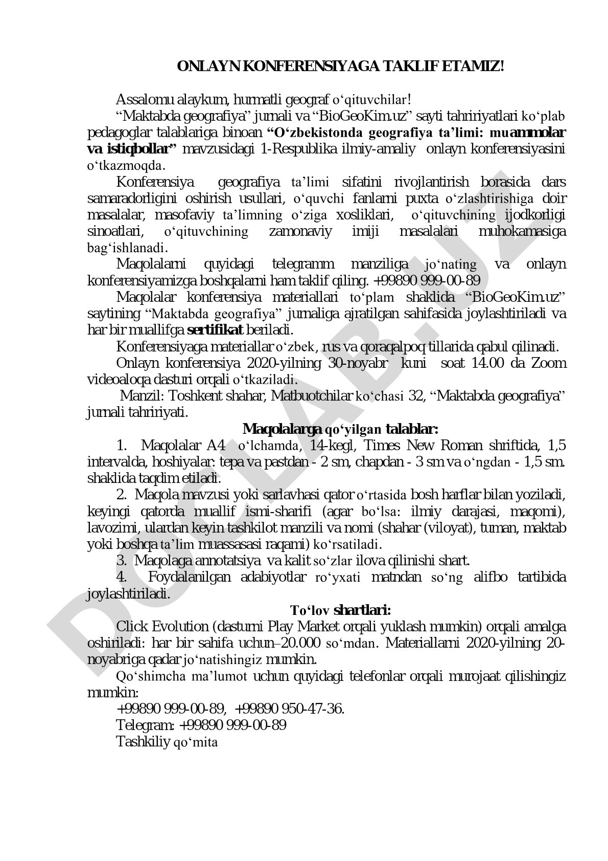 O'zbekistonda geografiya ta'limi: muammolar va istiqbollar