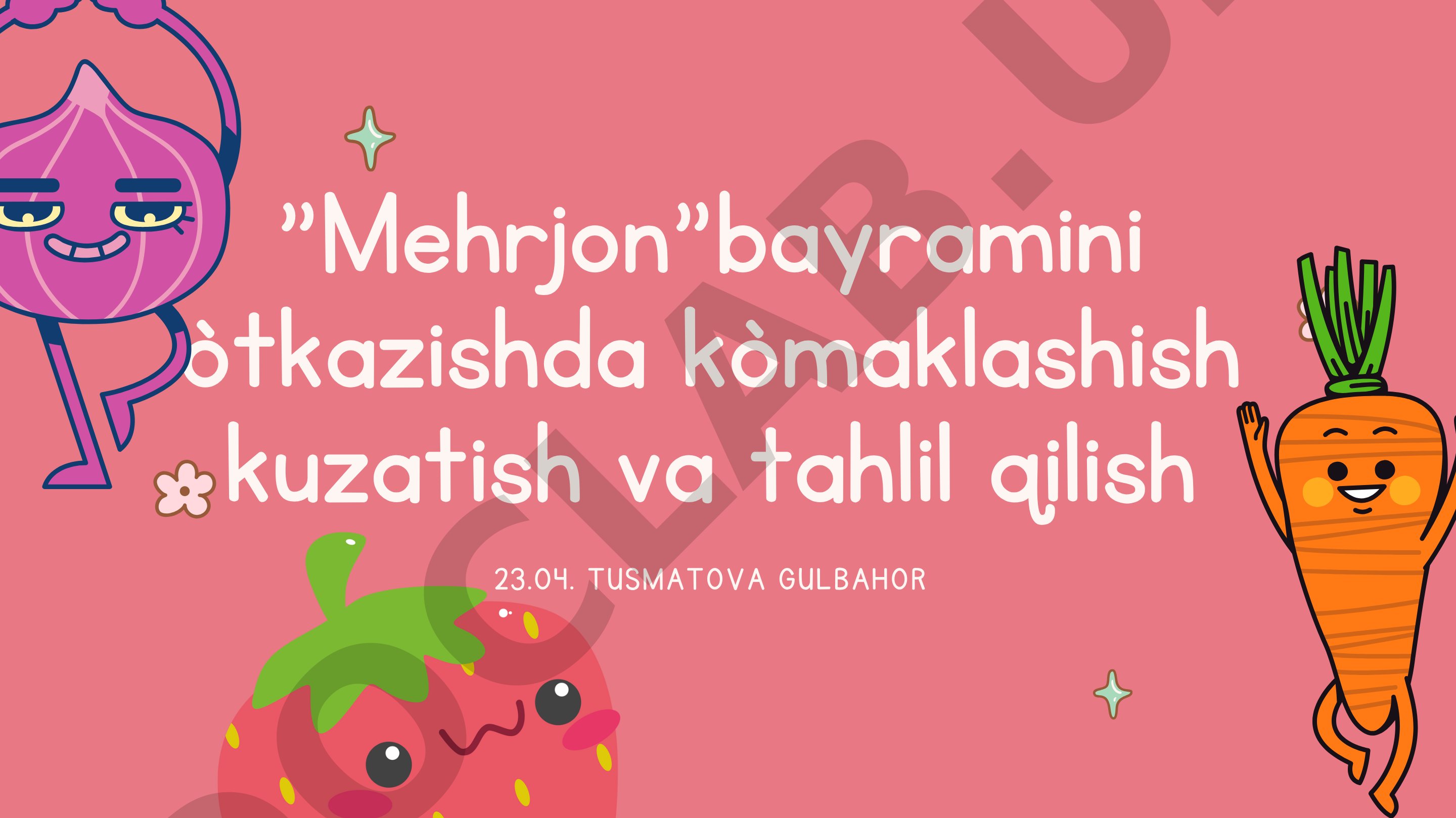 Mehrjon bayramini tashkil etish bo'yicha kuzatish va tahlil