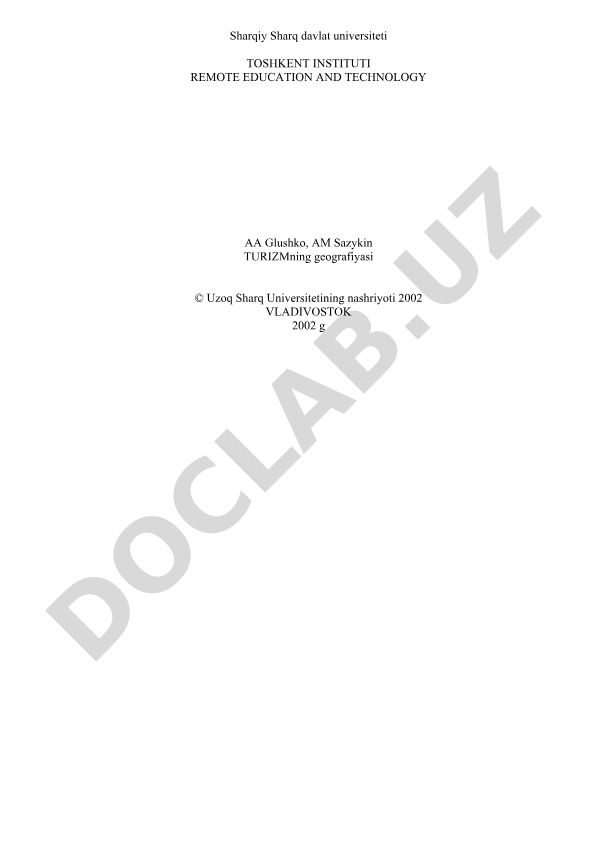 Turizmning geografiyasi