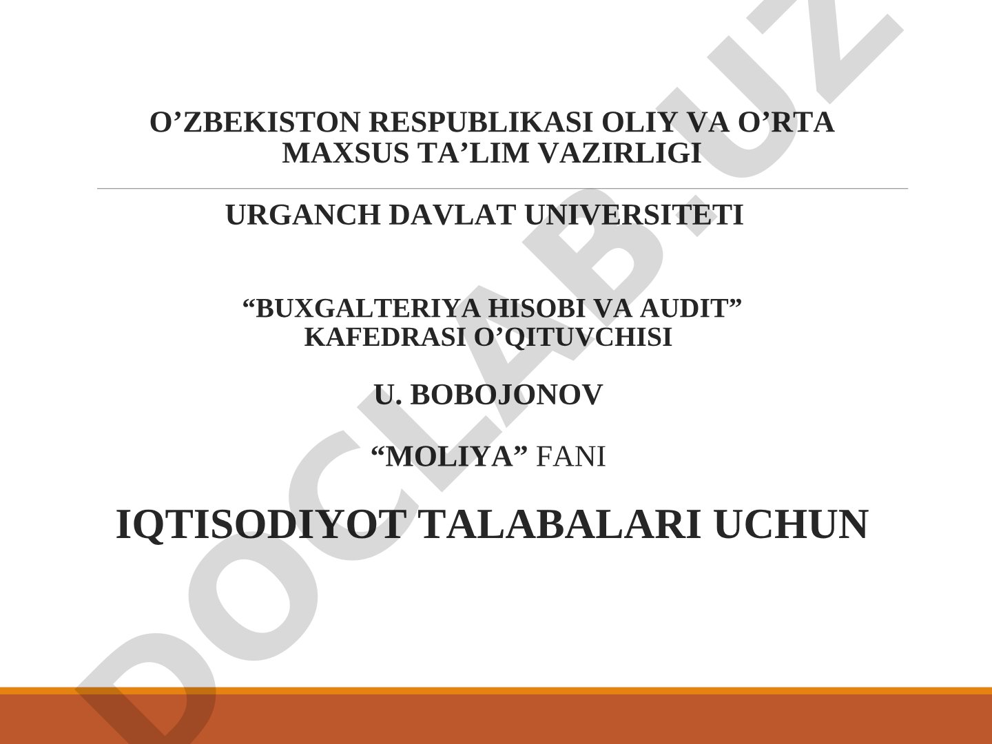 Moliya tizimi