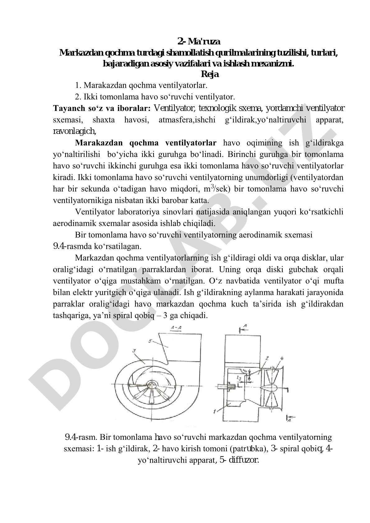 Markazdan qochma shamollatish qurilmalarining tuzilishi, turlari, vazifalari va ishlash mexanizmi
