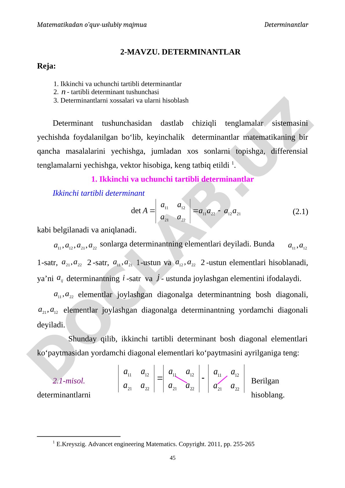 DETERMINANTLAR