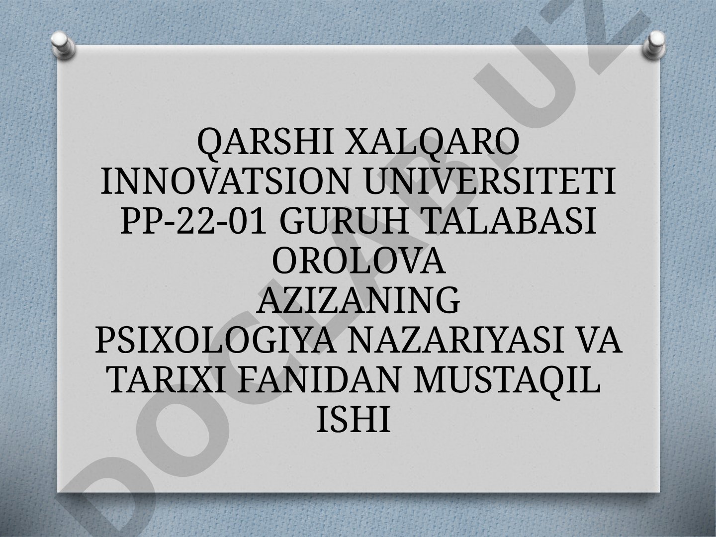 Mustaqil ish: Eksperimental psixologiyaning shakllanishi, XIX asrda eksperiment