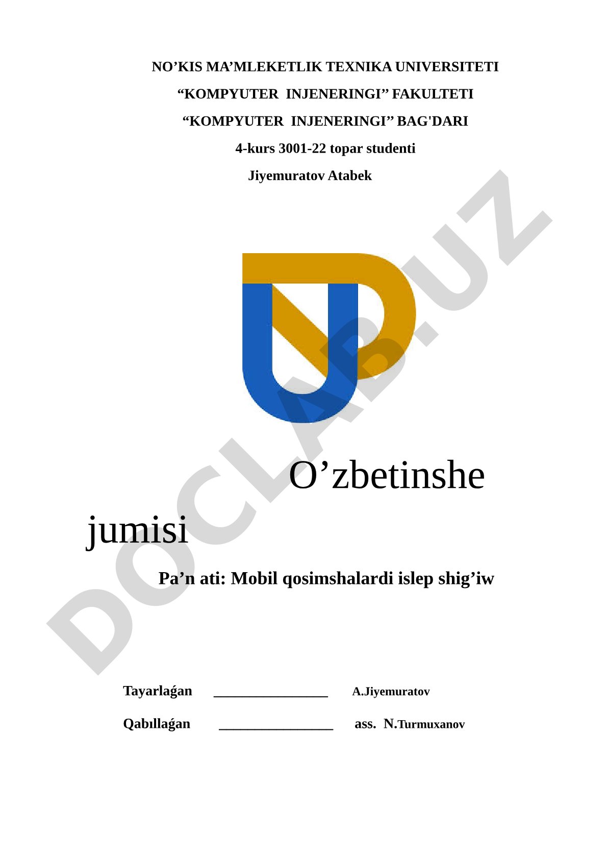 Mobil qosımshalarda tarmaqlı programmalastırıw