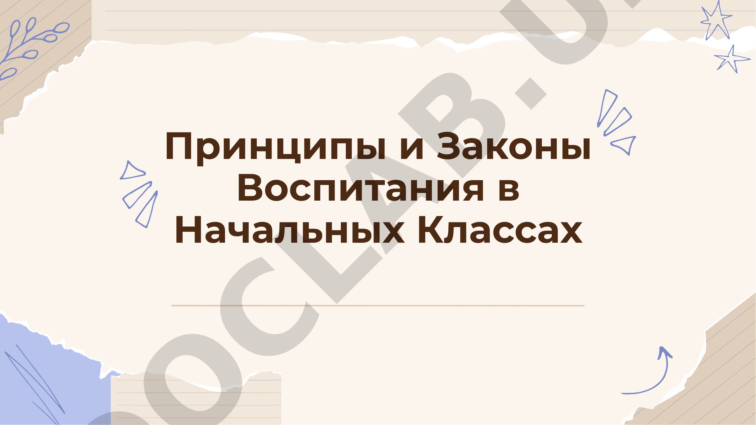 Принципы и Законы Воспитания в Начальных Классах