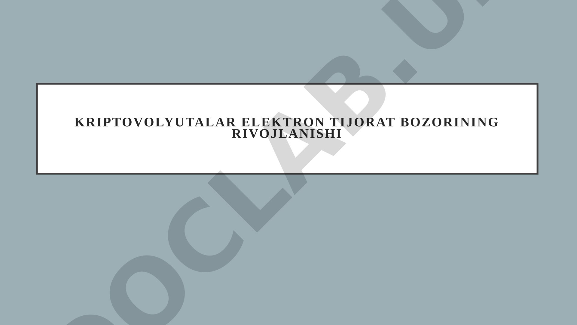 Kriptovalyutalar elektron tijorat bozorining rivojlanishi