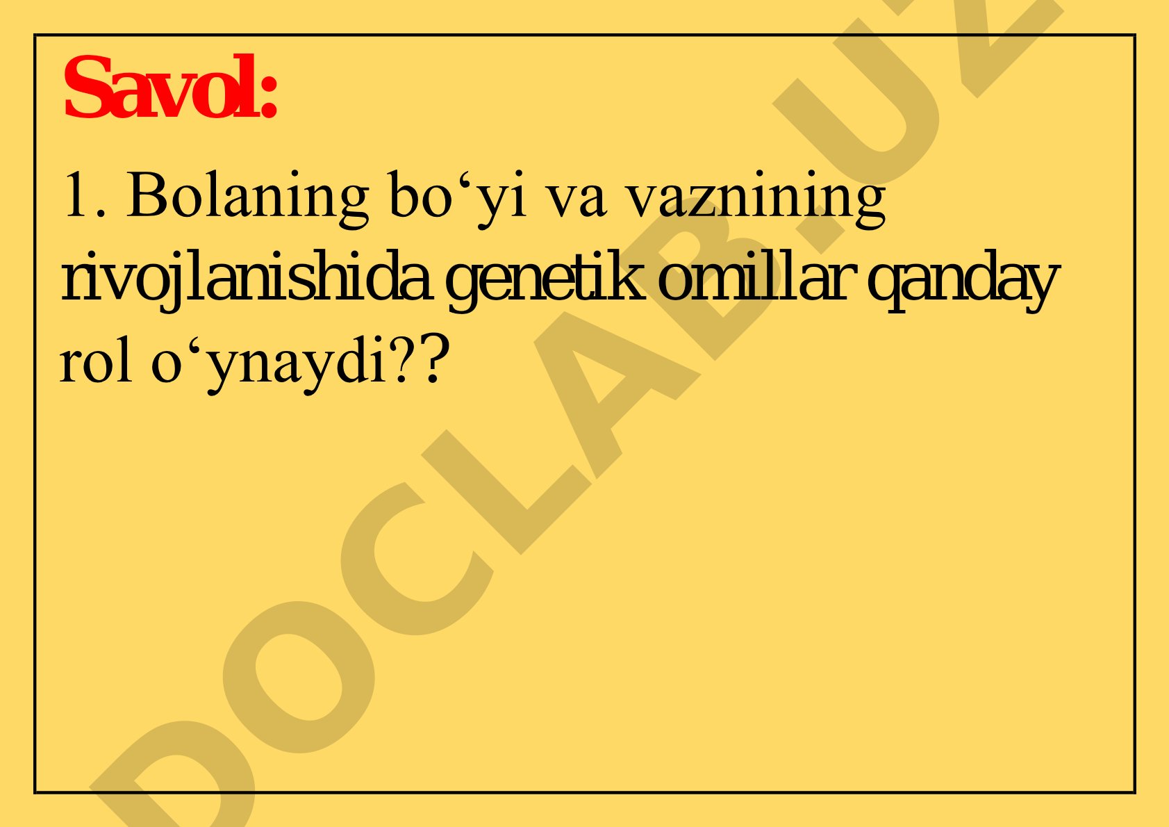 Bolalarning o'sishi va rivojlanishiga ta'sir qiluvchi omillar