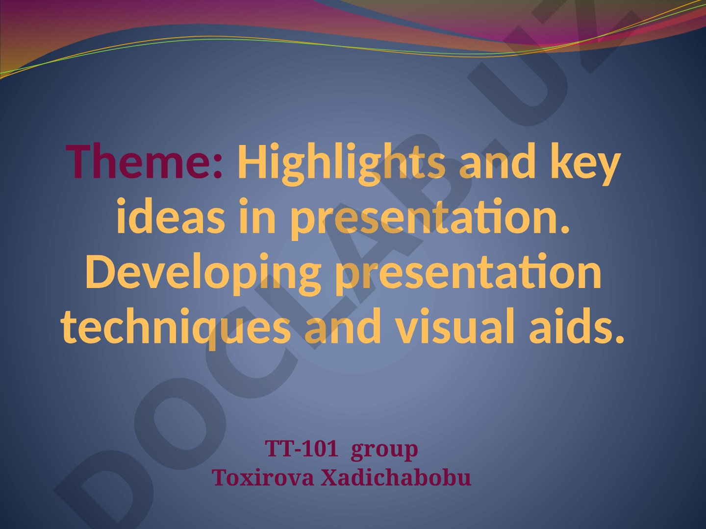 Key ideas for developing visual aids and techniques