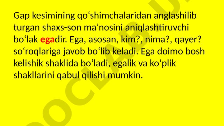 O'zbek tilida ega va kesim tushunchalari
