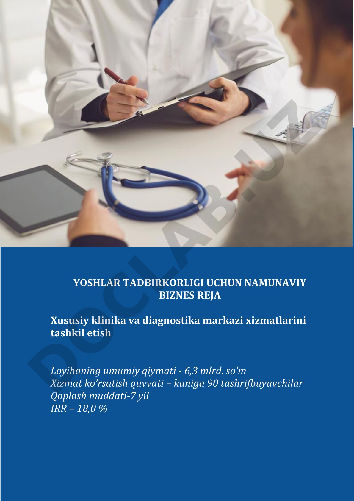 Xususiy klinika va diagnostika markazi xizmatlarini tashkil etish
