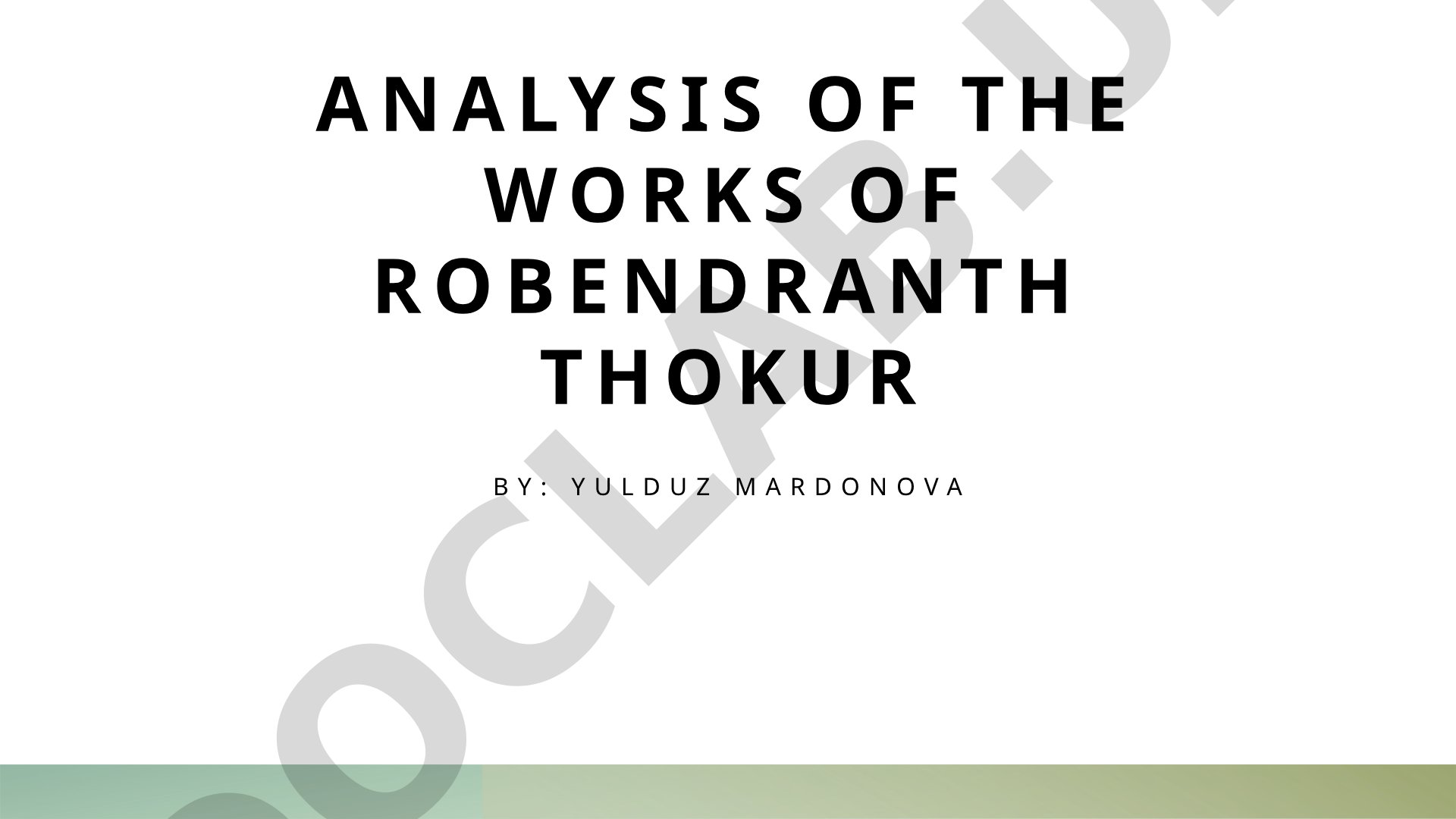 Analysis of the works of Robendranth Thokur