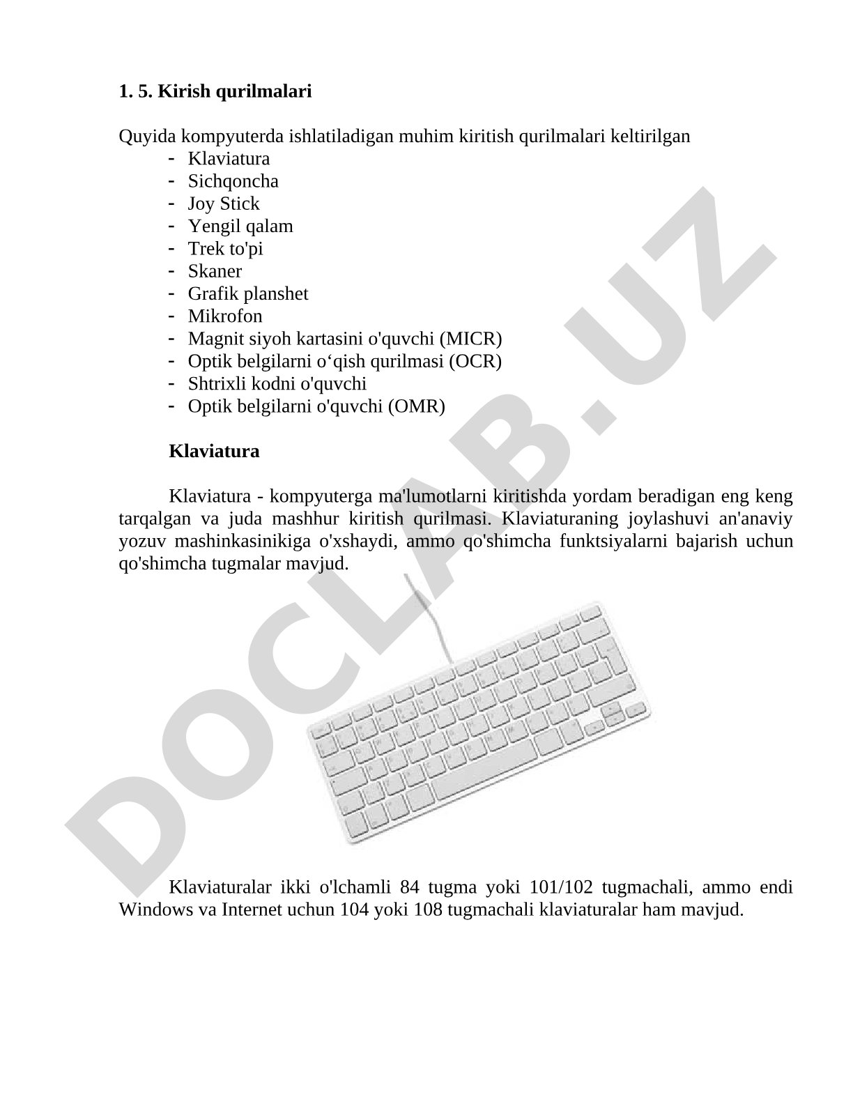 Kompyuterning kirish qurilmalari