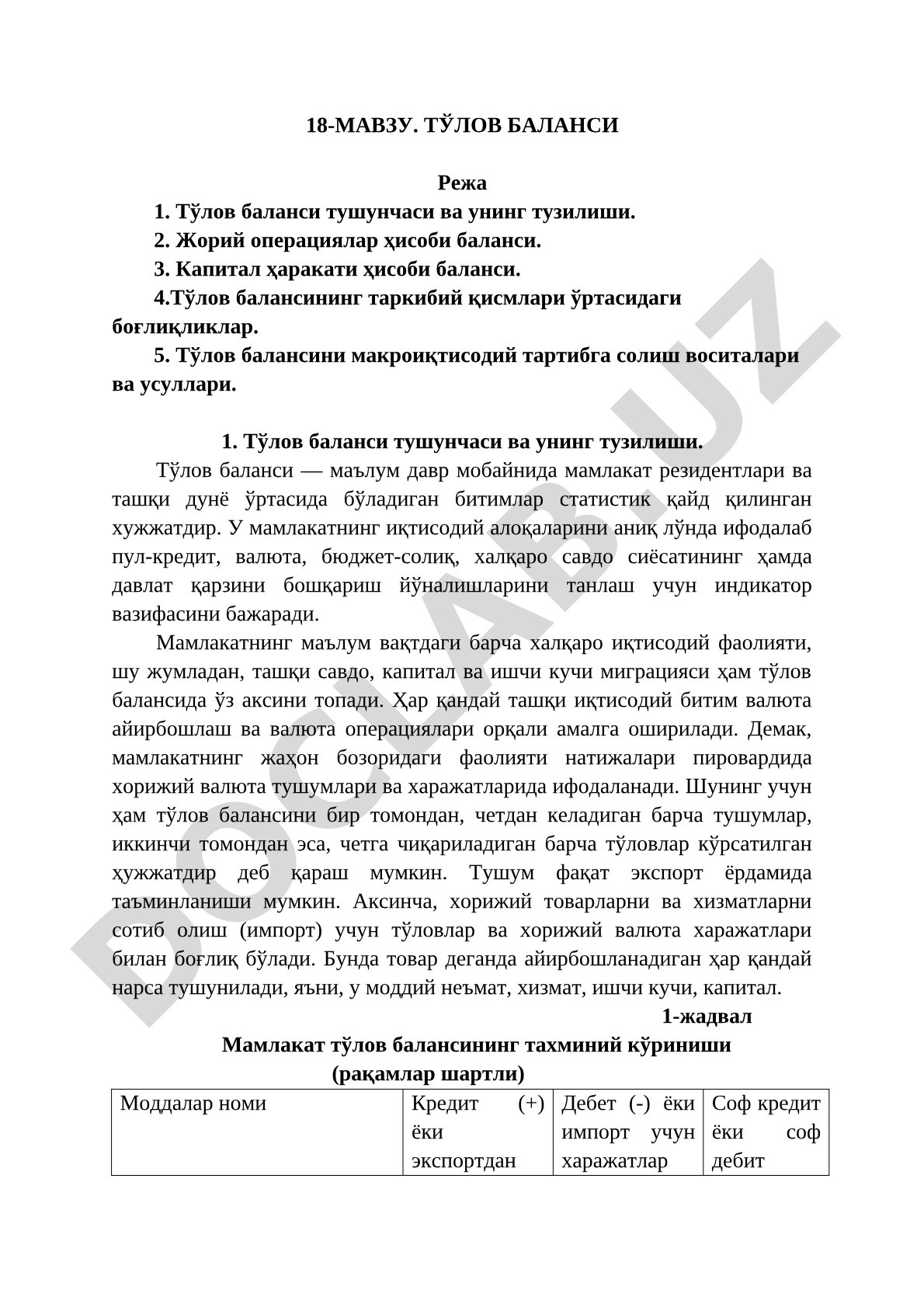Тўлов баланси