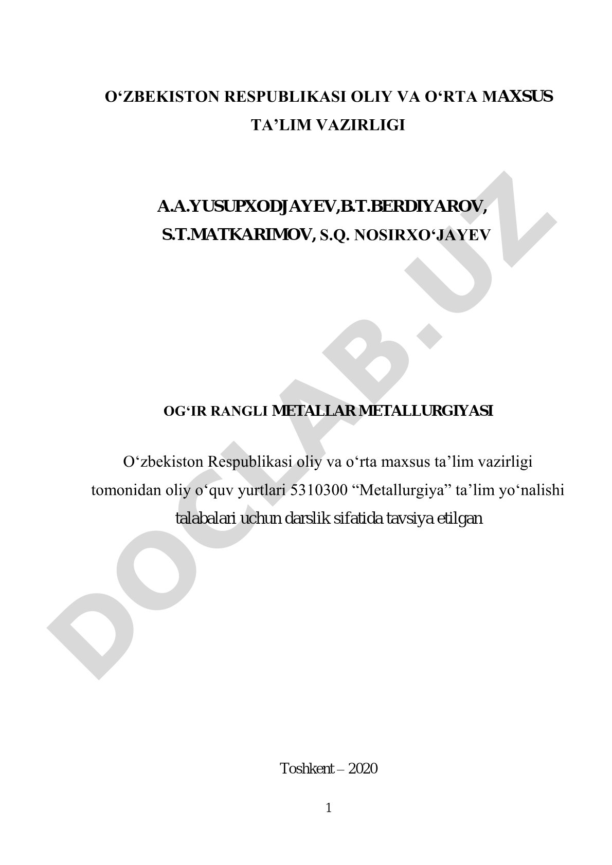 Og'ir rangli metallar metallurgiyasi
