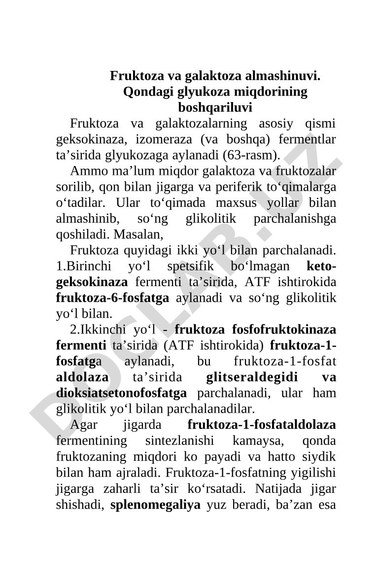 Fruktoza va galaktoza almashinuvi
