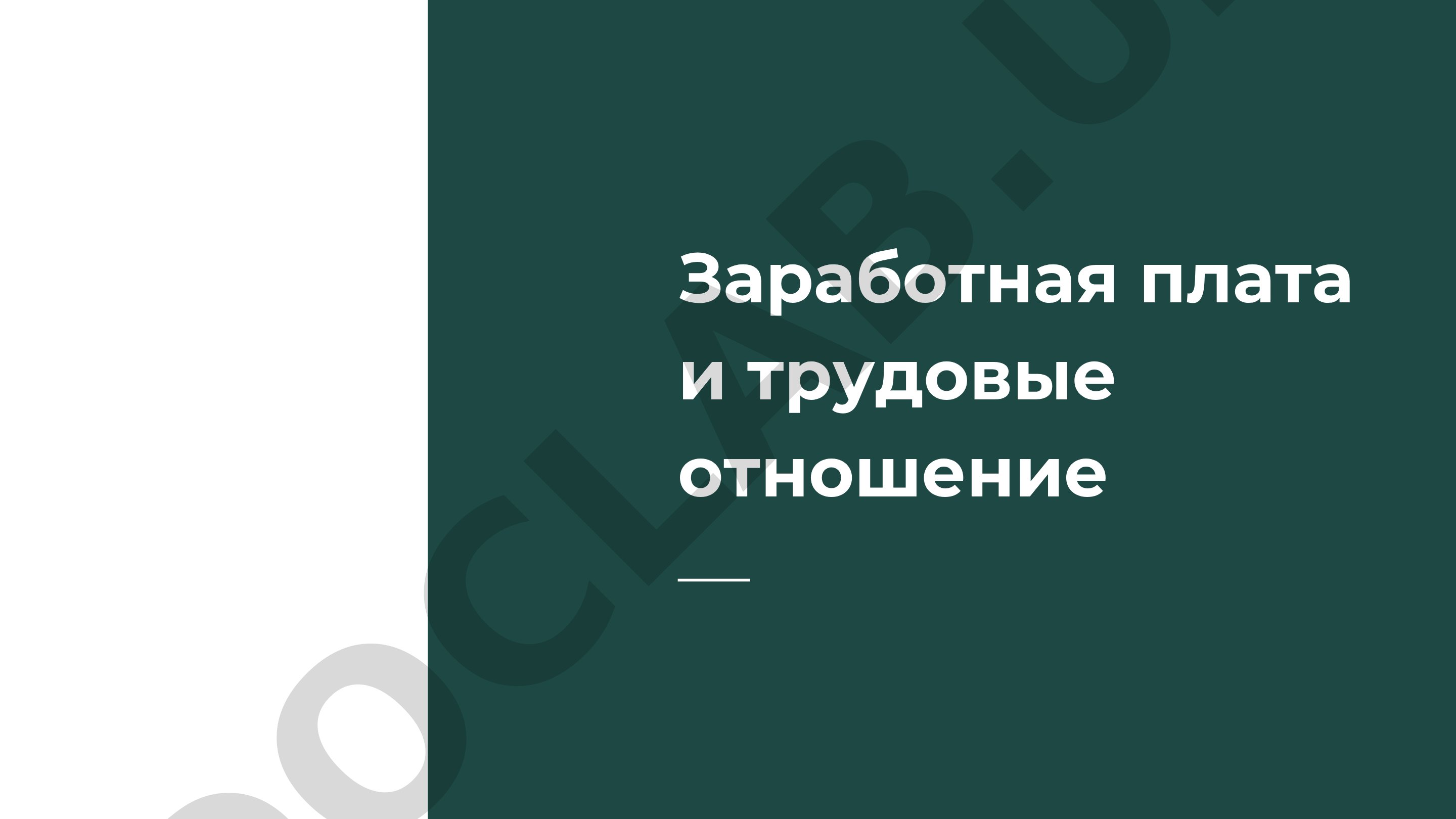 Заработная плата и трудовые отношение