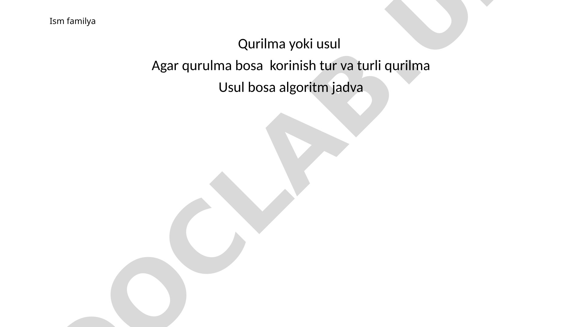 Qurilma yoki usul bo'yicha tahlil va xorijiy tajribalar