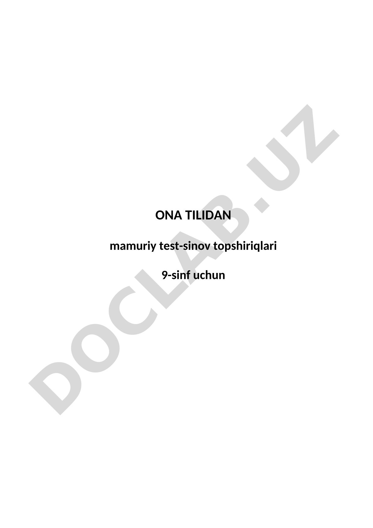 Ona tili 9-sinf I chorak test-sinov topshiriqlari