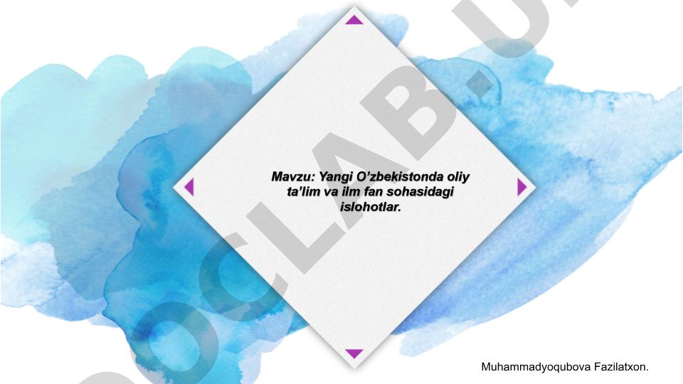Yangi O'zbekistonda oliy ta'lim tizimini modernizatsiya qilishning asosiy yo'nalishlari