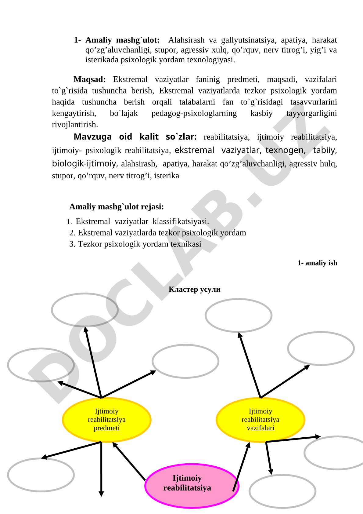 Alahsirash va gallyutsinatsiya, apatiya, harakat qo’zg’aluvchanligi, stupor, agressiv xulq, qo’rquv, nerv titrog’i, yig’i va isterikada psixologik yordam texnologiyasi