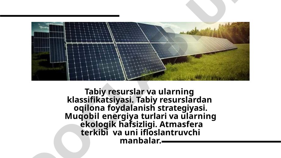 Tabiiy resurslarni boshqarishni optimallashtirish