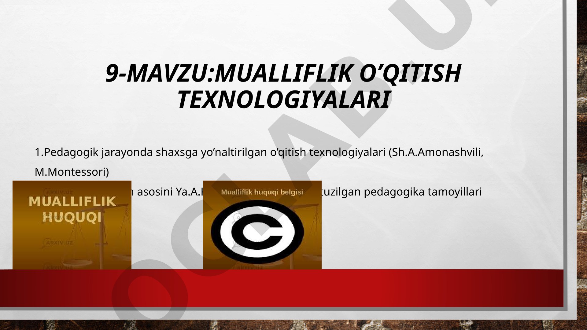 Mualliflik o'qitish texnologiyalari